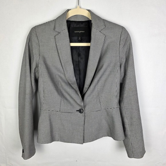 Banana Republic Jackets & Blazers - Banana Republic Petite 2P Black White Houndstooth Blazer Jacket Women Peplum‎
